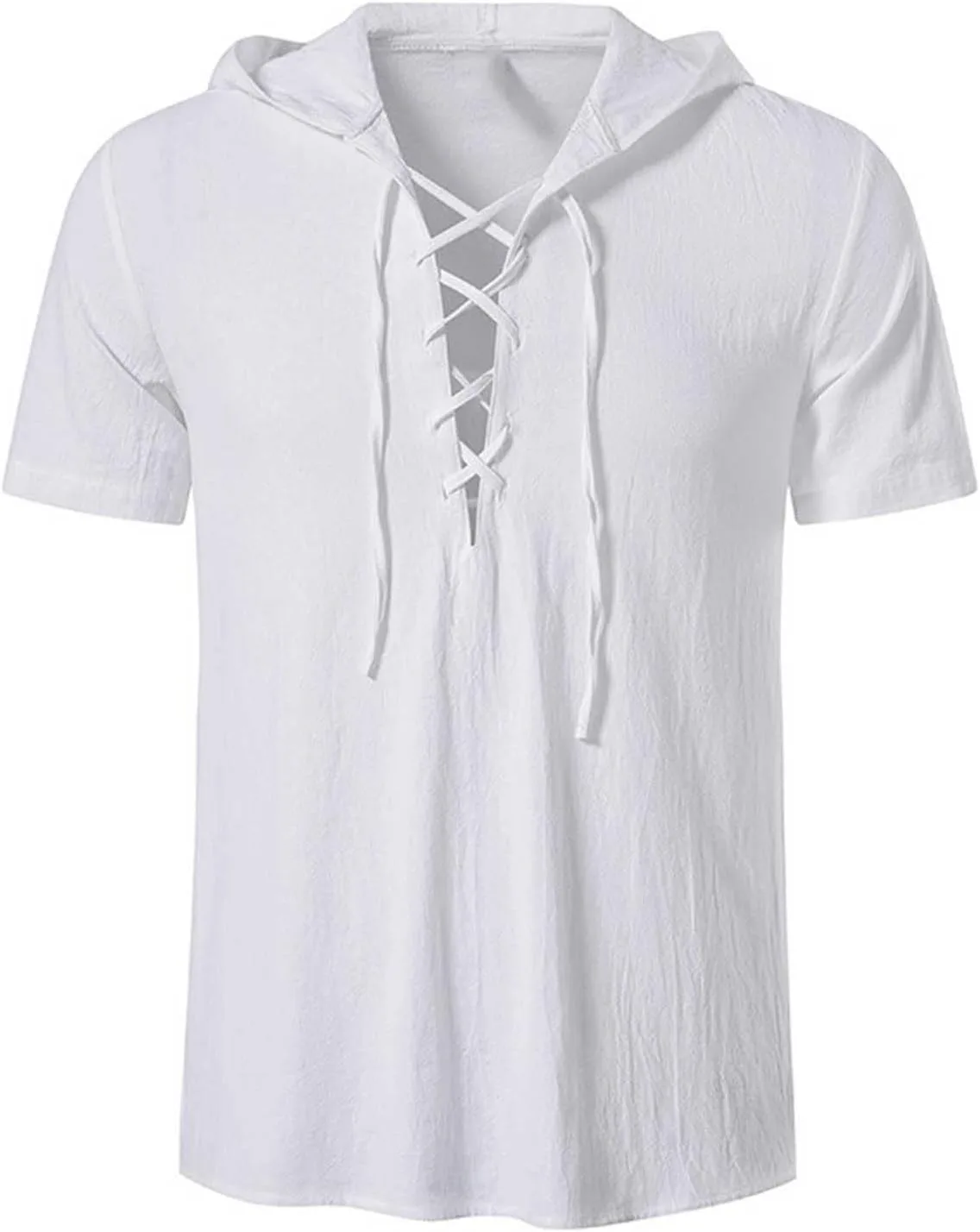 Мужская хлопковая льняная рубашка с капюшоном и шнуровкой
Мужская хлопковая льняная рубашка с капюшоном и шнуровкой