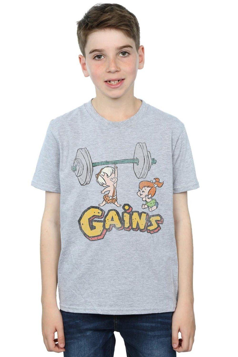 Бам Бам получил потертую футболку The Flintstones, серый 
Бам Бам получил потертую футболку The Flintstones, серый