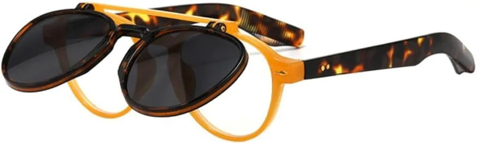 Женские солнцезащитные очки ретро, овальные, с двойной перемычкой и откидными линзами, UV400. Мужские панк-очки с заклепками, градиент, цвет Orange Leopard Grey
Женские солнцезащитные очки ретро, овальные, с двойной перемычкой и откидными линзами, UV400. Мужские панк-очки с заклепками, градиент, цвет Orange Leopard Grey