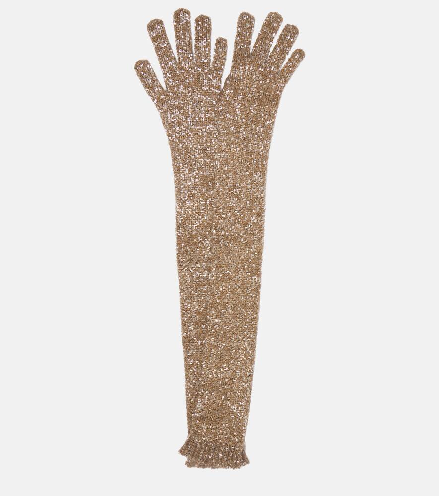 Перчатки с пайетками Brunello Cucinelli, Beige
Перчатки с пайетками Brunello Cucinelli, Beige