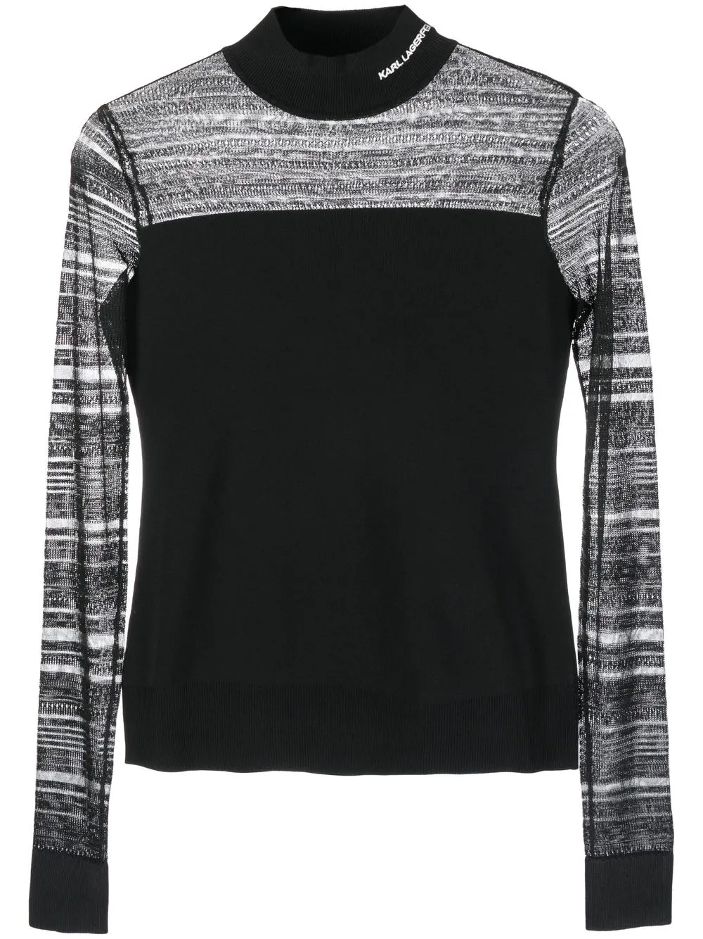 Топ с высоким воротником и вышитым логотипом KARL LAGERFELD, черный
Топ с высоким воротником и вышитым логотипом KARL LAGERFELD, черный