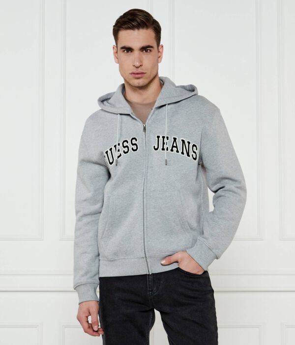 Толстовка мужская Guess Jeans на молнии, серый 
Толстовка мужская Guess Jeans на молнии, серый