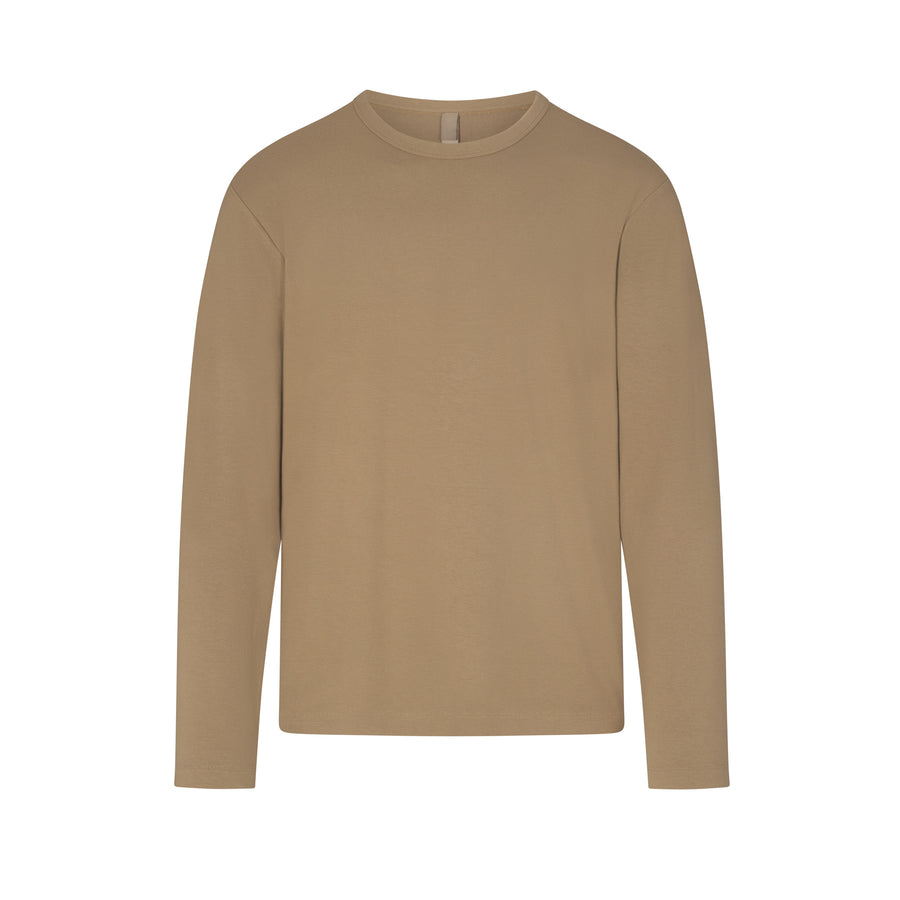 Мужская свободная футболка с длинным рукавом SKIMS Jersey Lounge, хаки 
Мужская свободная футболка с длинным рукавом SKIMS Jersey Lounge, хаки