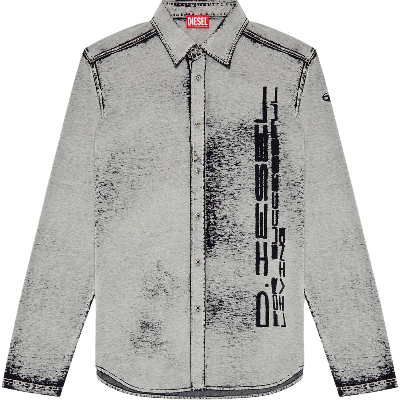 Футболка с абстрактным принтом DIESEL, серая
Футболка с абстрактным принтом DIESEL, серая