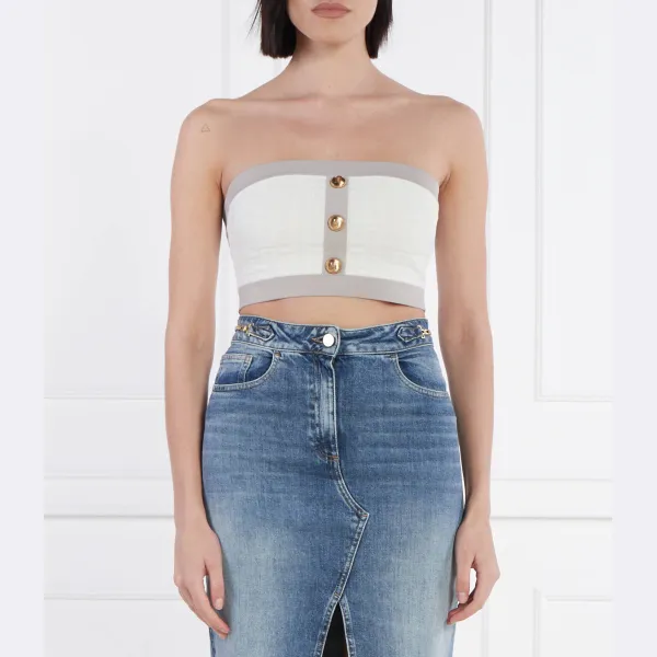 Укороченный топ Elisabetta Franchi, белый
Укороченный топ Elisabetta Franchi, белый