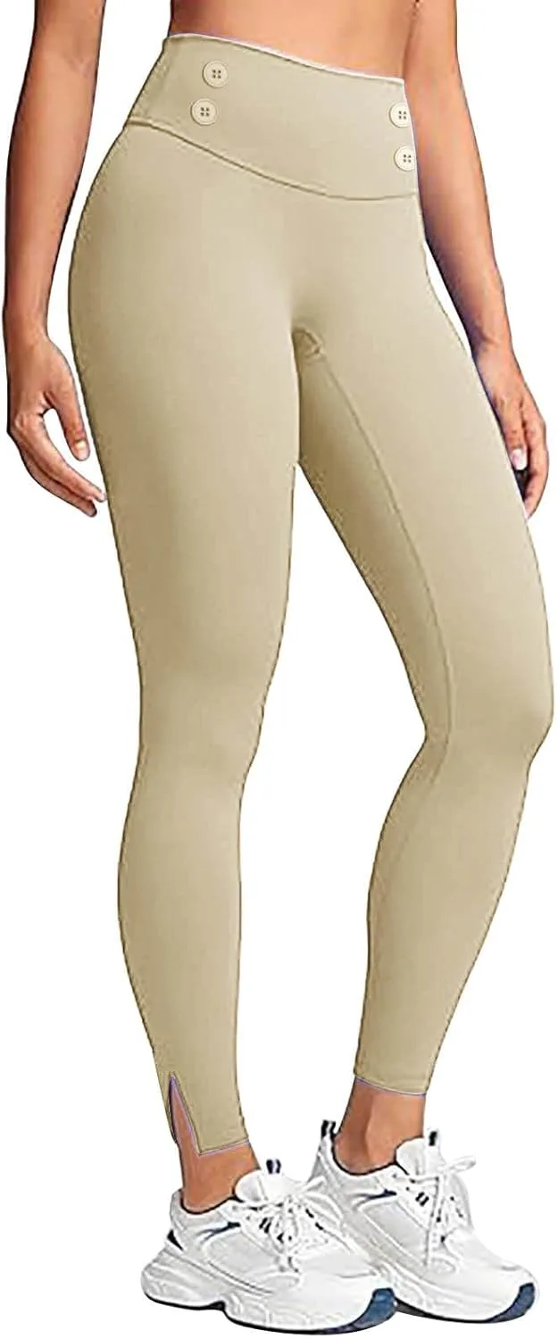 Высокие леггинсы для йоги Button Down для женщин: утепленные брюки с боковым разрезом
Высокие леггинсы для йоги Button Down для женщин: утепленные брюки с боковым разрезом