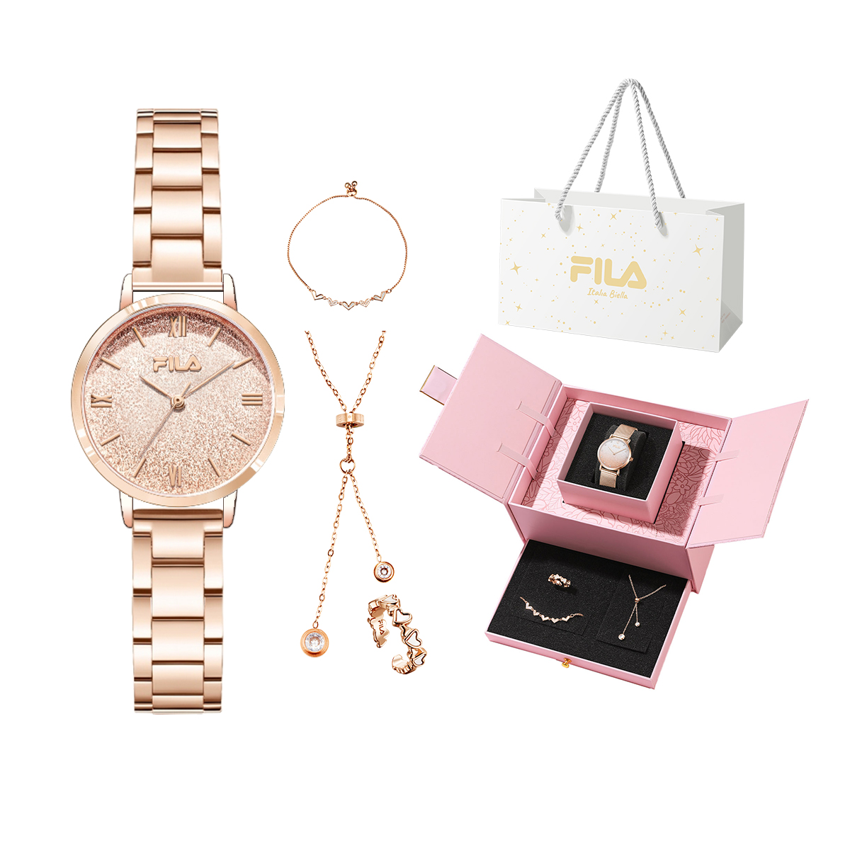FILA Часы Sparkling Star Collection Wrist Watch Quartz Movement Steel Strap Pink Watch Dial Women's Watch, Pink Watch Dial
FILA Часы Sparkling Star Collection Wrist Watch Quartz Movement Steel Strap Pink Watch Dial Women's Watch, Pink Watch Dial