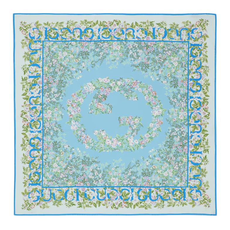 GUCCI Шёлковый шёлковый платок женский светло-голубой, Light Blue
GUCCI Шёлковый шёлковый платок женский светло-голубой, Light Blue