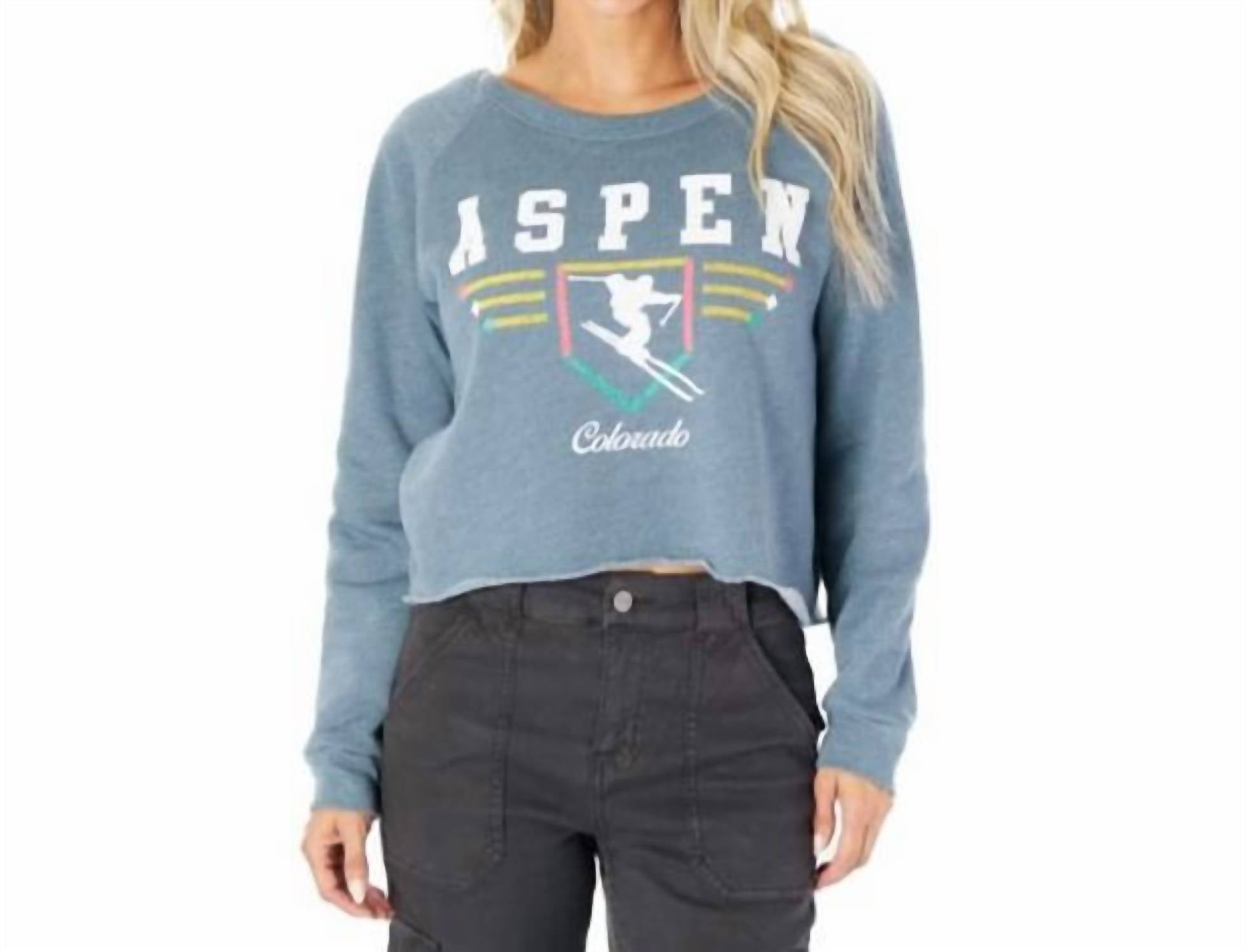 Синий ретро-свитшот с укороченным низом Prince Peter 
Синий ретро-свитшот с укороченным низом Prince Peter