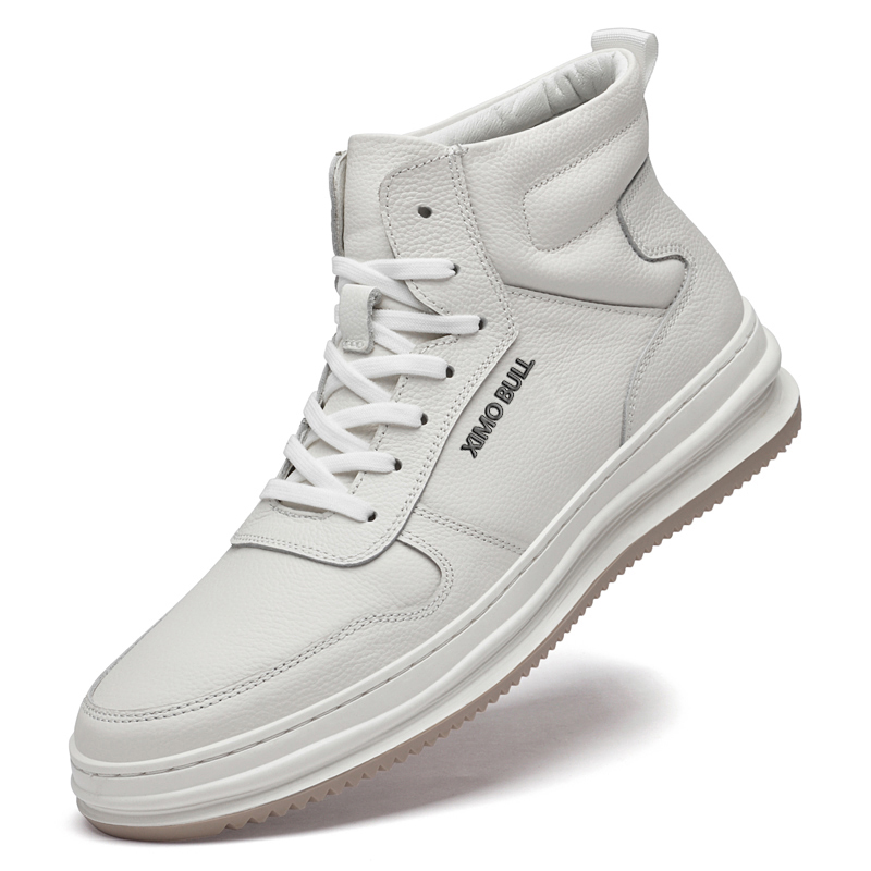 XIMO BULL Мужские повседневные кеды высокие черно-белые белые, цвет White 
XIMO BULL Мужские повседневные кеды высокие черно-белые белые, цвет White