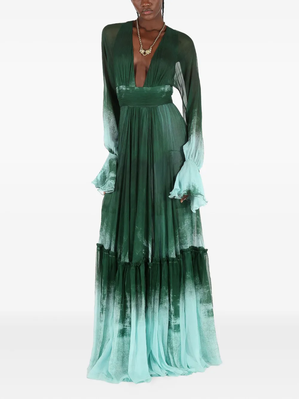 Шелковое платье с оборками Roberto Cavalli, зеленый
Шелковое платье с оборками Roberto Cavalli, зеленый