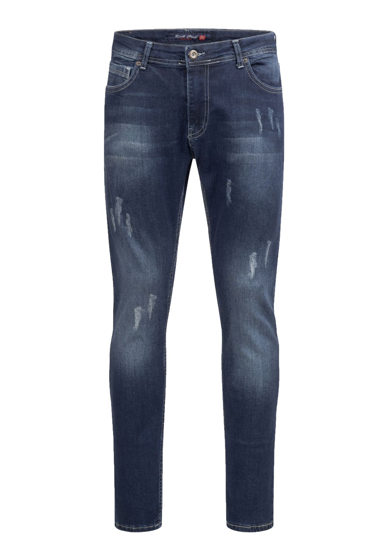 Джинсы узкого кроя с эффектом потертости Rock Creek, темно-синий 
Джинсы узкого кроя с эффектом потертости Rock Creek, темно-синий