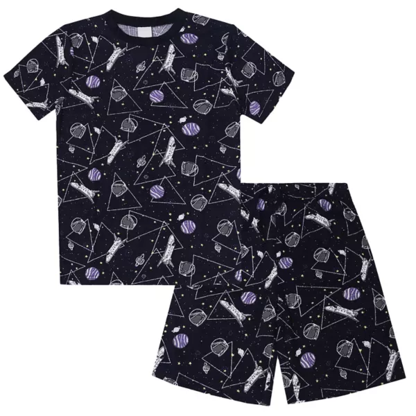Пижамный комплект для мальчиков 4-16 лет с топом и шортами с динозаврами Jellifish, цвет navy space 
Пижамный комплект для мальчиков 4-16 лет с топом и шортами с динозаврами Jellifish, цвет navy space