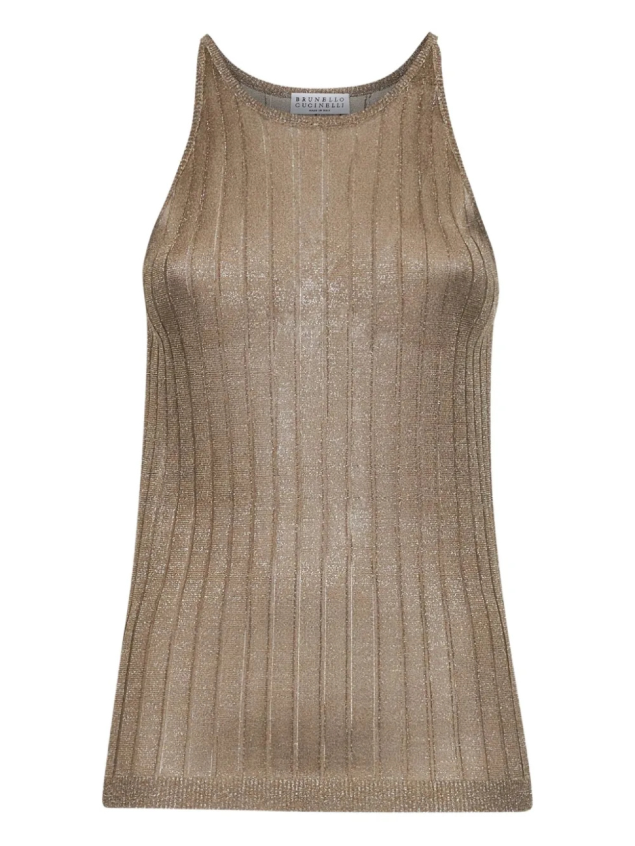 Топ с круглым вырезом в рубчик от Brunello Cucinelli, коричневый
Топ с круглым вырезом в рубчик от Brunello Cucinelli, коричневый