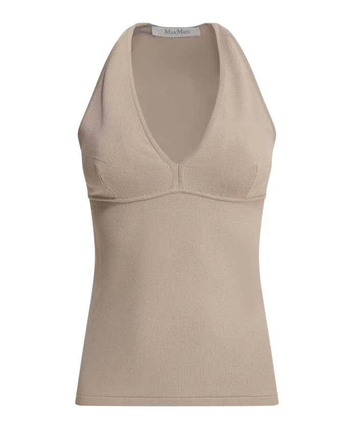 Бежевый топ без рукавов из вискозы Max Mara, бежевый
Бежевый топ без рукавов из вискозы Max Mara, бежевый