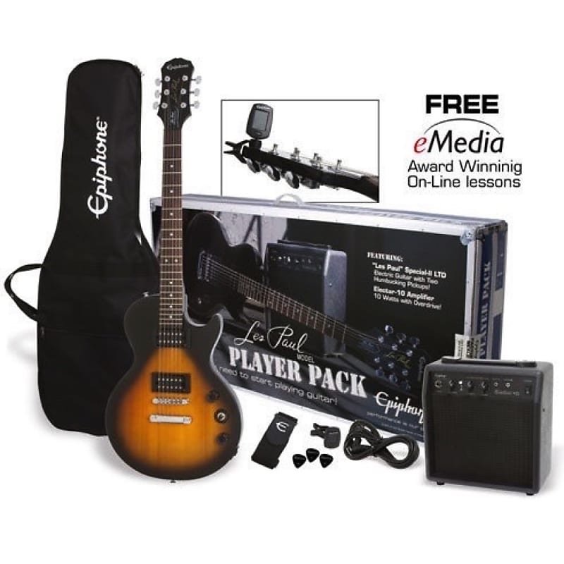 Электрогитара Epiphone Les Paul Special II Player Pack, Vintage Sunburst
Электрогитара Epiphone Les Paul Special II Player Pack, Vintage Sunburst