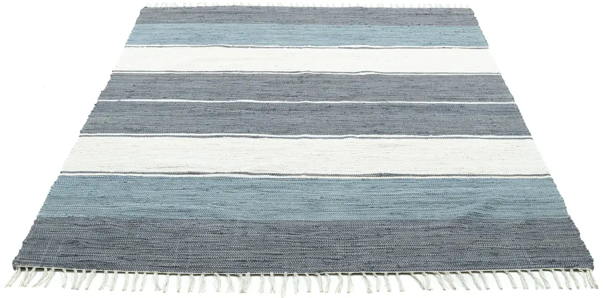 Ковер THEKO "Stripe Cotton", прямоугольный, плоского плетения, в полоску, чистый хлопок, ручная работа, с бахромой 60х120 см, серо-синий
Ковер THEKO "Stripe Cotton", прямоугольный, плоского плетения, в полоску, чистый хлопок, ручная работа, с бахромой 60х120 см, серо-синий