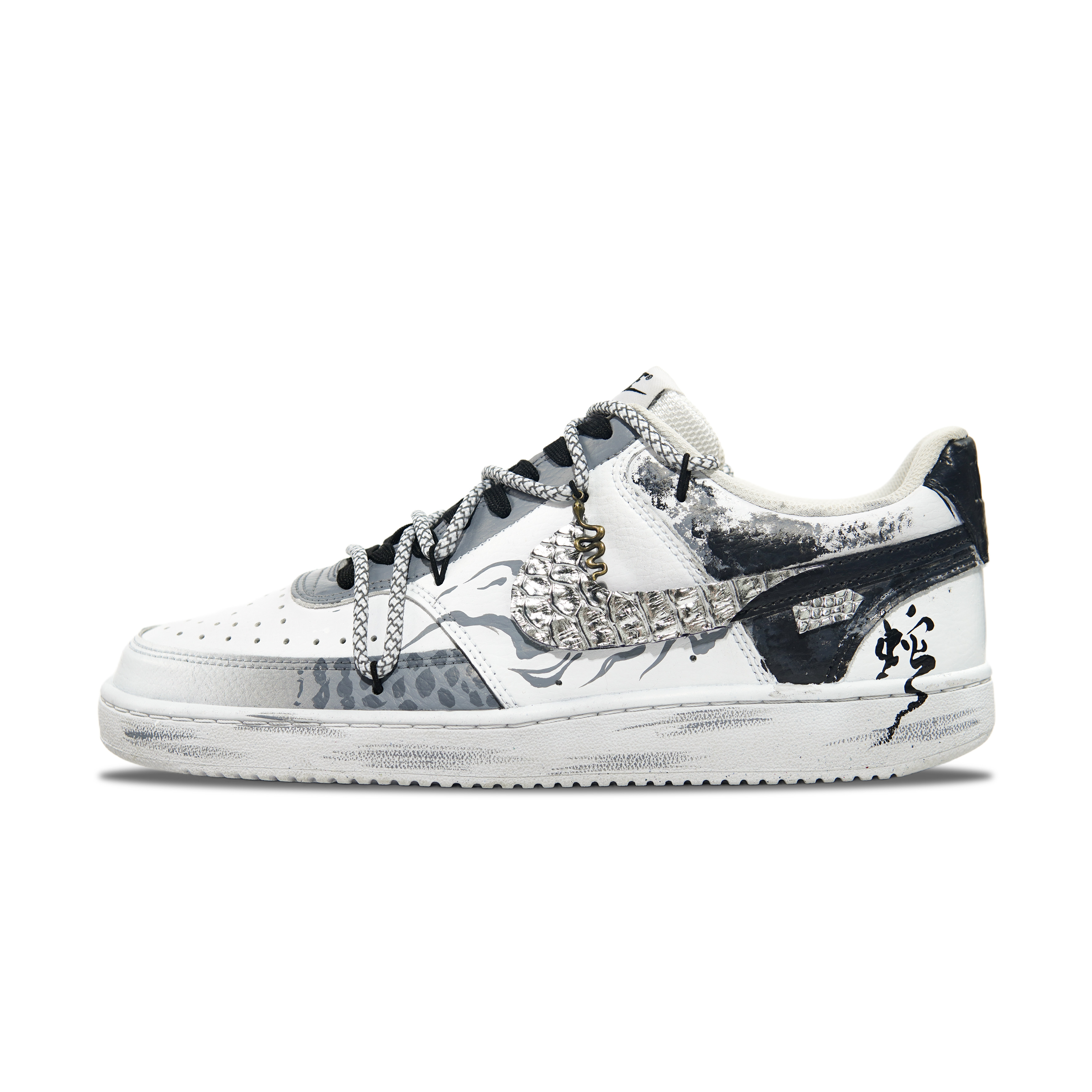 Nike Кроссовки для скейтборда Court Vision 1 с противоскользящей подошвой и ударопрочностью, мужские, цвет: черный, белый, серый 
Nike Кроссовки для скейтборда Court Vision 1 с противоскользящей подошвой и ударопрочностью, мужские, цвет: черный, белый, серый