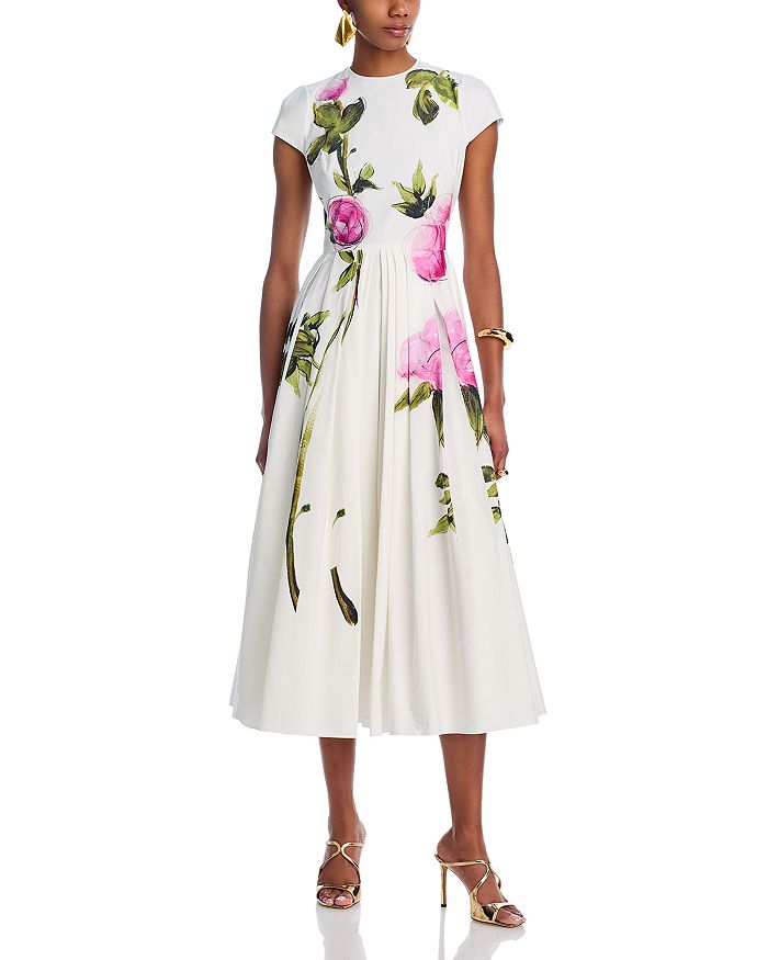 Платье миди из поплина без рукавов с плиссировкой и розами Oscar de la Renta, мультиколор
Платье миди из поплина без рукавов с плиссировкой и розами Oscar de la Renta, мультиколор