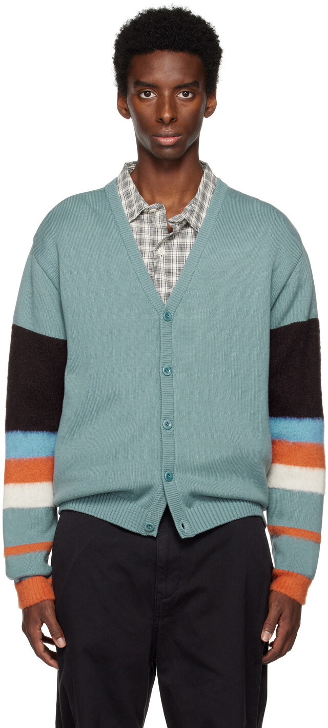 Синий кардиган в полоску с рукавами Awake NY
Синий кардиган в полоску с рукавами Awake NY