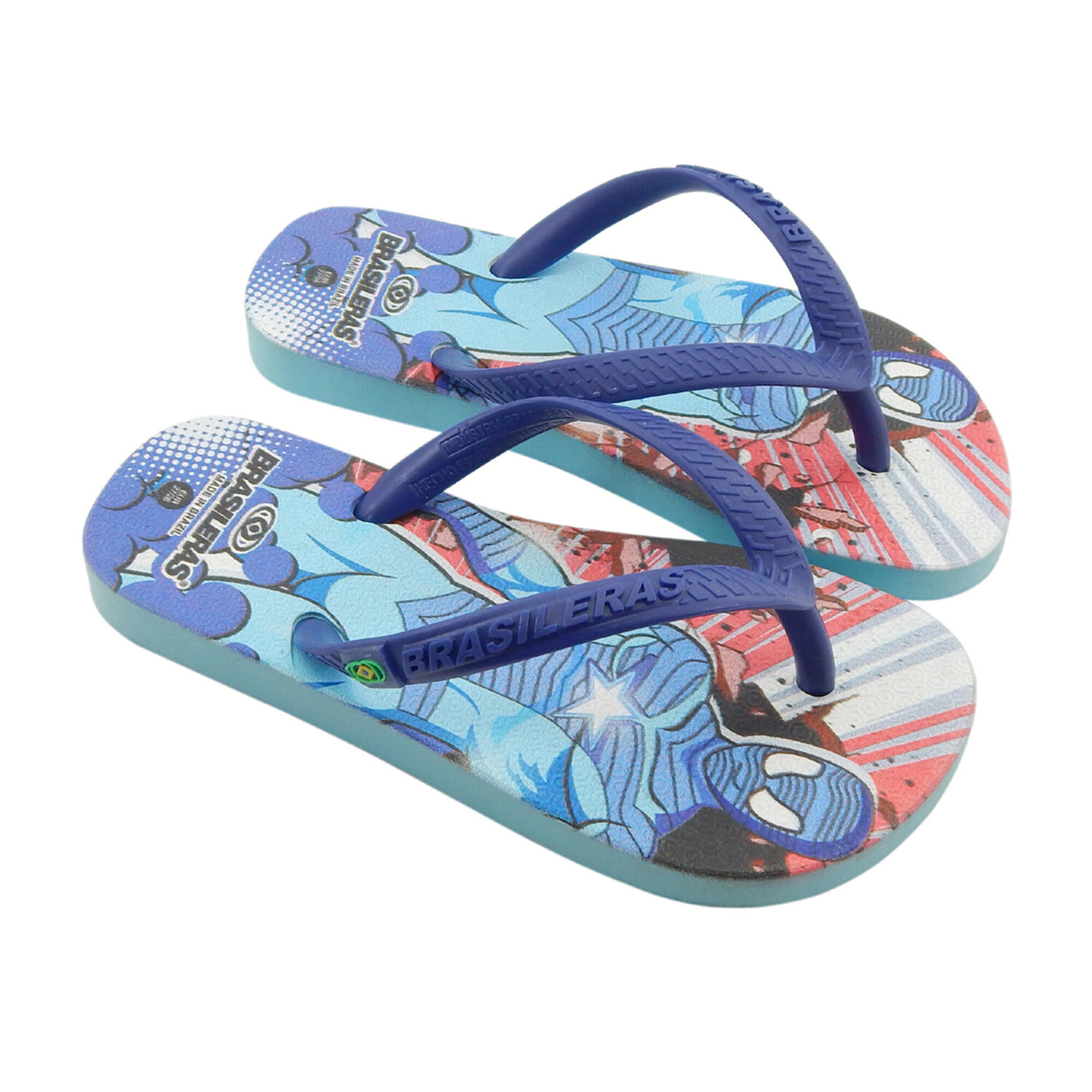 Детские пляжные шлепанцы Brasileras с синей резиновой подошвой, синий / синий
Детские пляжные шлепанцы Brasileras с синей резиновой подошвой, синий / синий