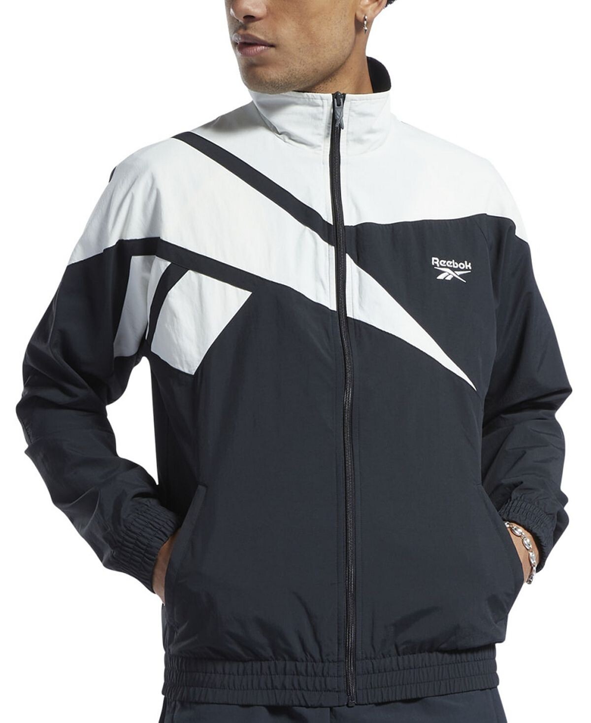 Мужская классическая спортивная куртка vector regular fit с логотипом и цветными блоками на молнии во всю длину Reebok, мульти
Мужская классическая спортивная куртка vector regular fit с логотипом и цветными блоками на молнии во всю длину Reebok, мульти