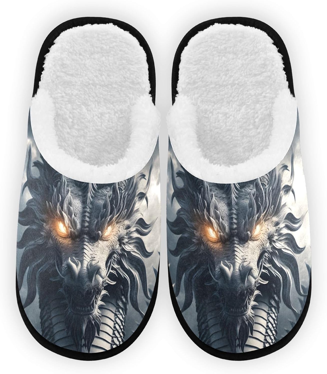 Плюшевые тапочки FENOCHE в виде портрета дракона для женщин и мужчин, теплые, удобные, для путешествий и СПА, нескользящие домашние тапочки, Multicolor
Плюшевые тапочки FENOCHE в виде портрета дракона для женщин и мужчин, теплые, удобные, для путешествий и СПА, нескользящие домашние тапочки, Multicolor