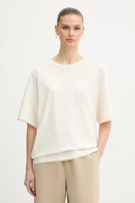 Хлопковая футболка c epliete BOSS Orange, бежевый
Хлопковая футболка c epliete BOSS Orange, бежевый