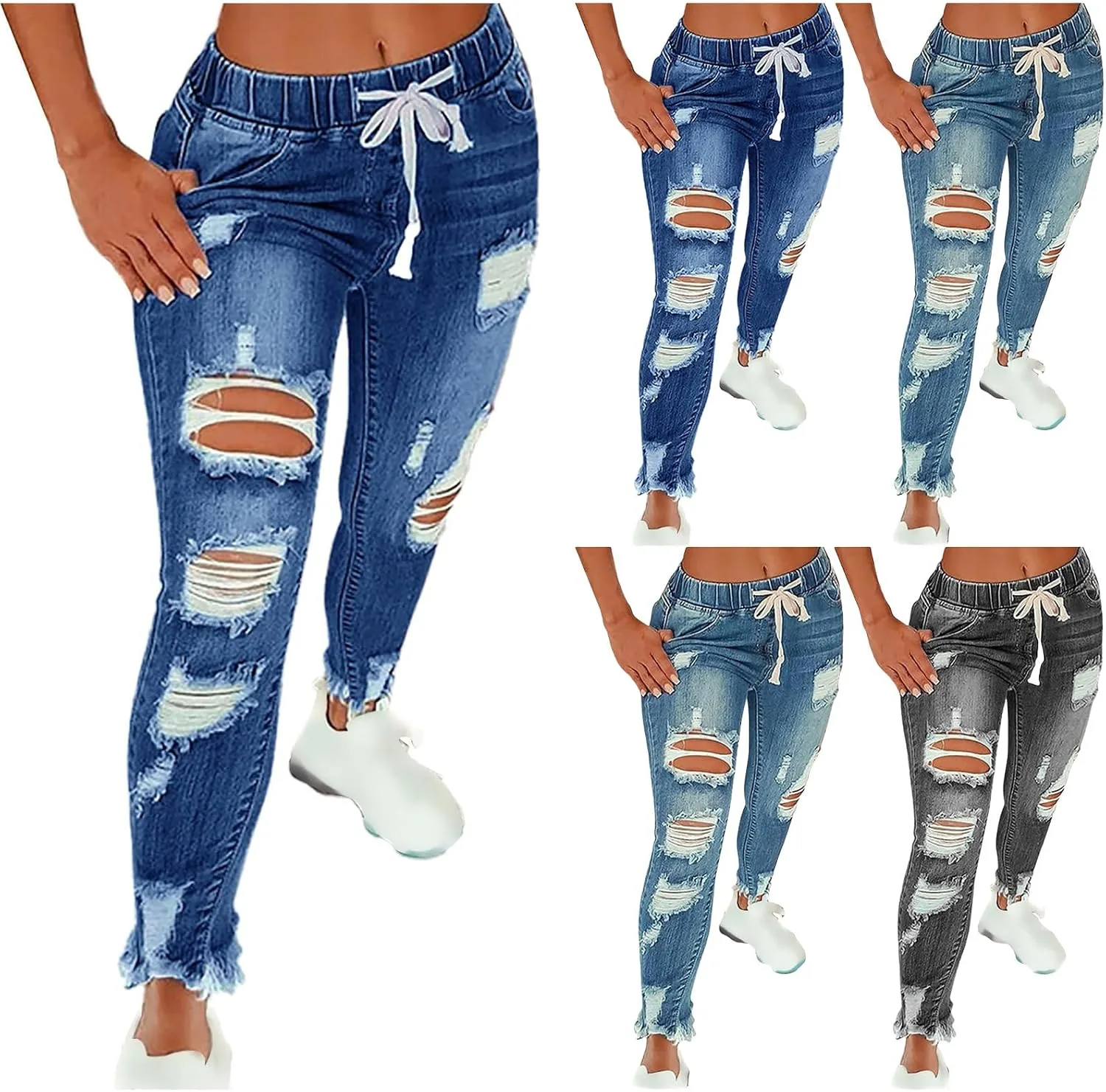 Женские джинсы с высокой талией и завязками, рваные, укороченные Rikbuig
Женские джинсы с высокой талией и завязками, рваные, укороченные Rikbuig