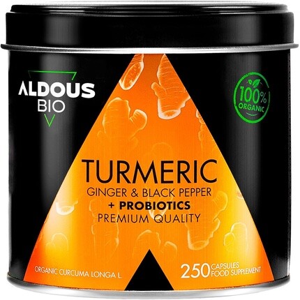Капсулы органической куркумы и черного перца с пробиотиками и имбирем 250 капсул 1460 мг - Капсулы высокой концентрации куркумы с куркумином Aldous Bio
Капсулы органической куркумы и черного перца с пробиотиками и имбирем 250 капсул 1460 мг - Капсулы высокой концентрации куркумы с куркумином Aldous Bio