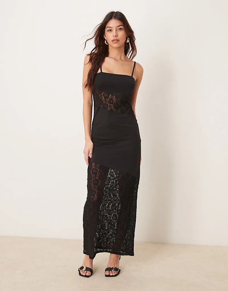 Макси-платье с кружевными вставками черного цвета ASOS DESIGN
Макси-платье с кружевными вставками черного цвета ASOS DESIGN