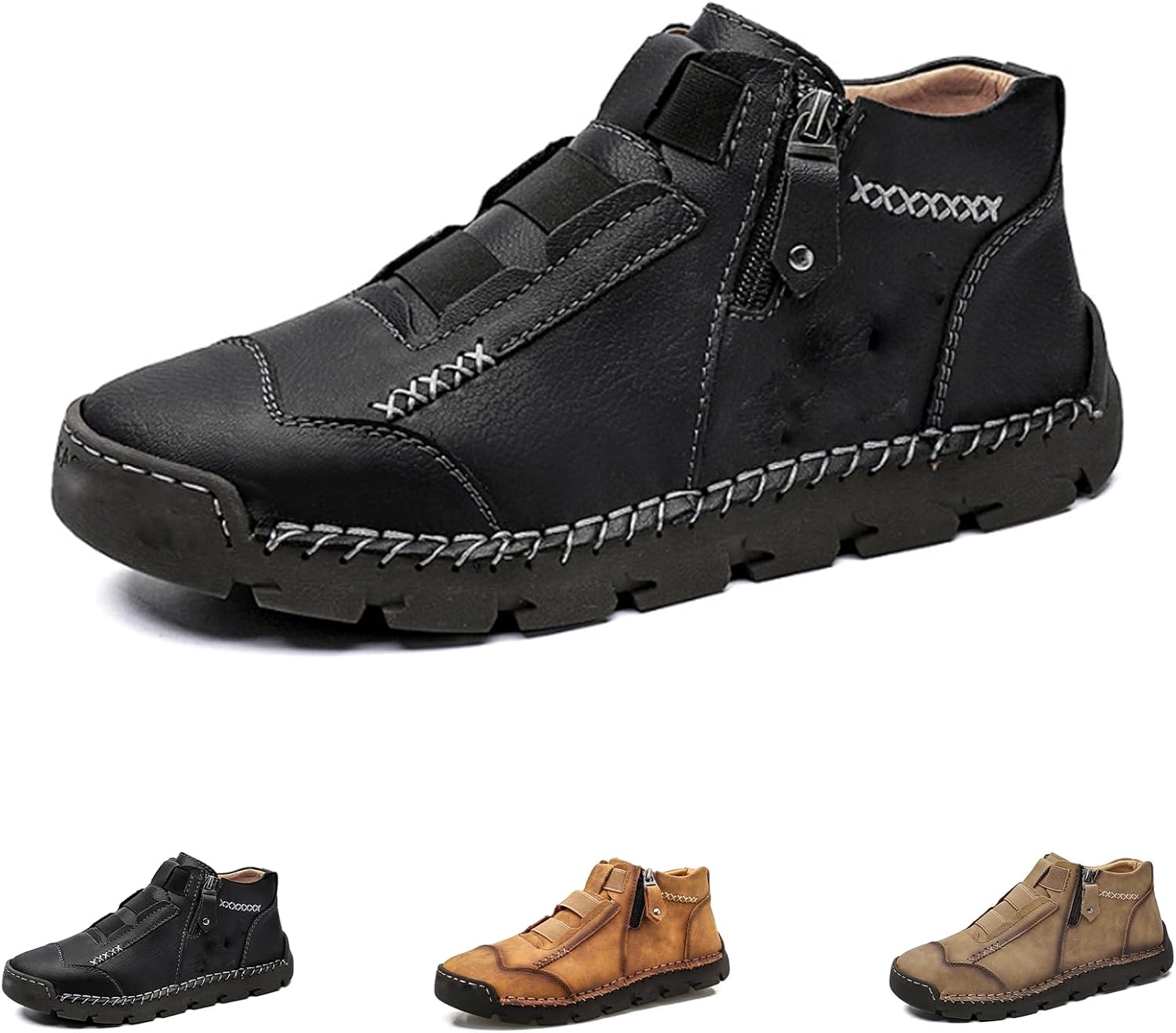 Мужские кожаные водонепроницаемые ортопедические лоферы без шнурков, противоскользящие, модные, с широкой носочной частью, повседневные прогулочные туфли на плоской подошве с боковой молнией Generic, черный
Мужские кожаные водонепроницаемые ортопедические лоферы без шнурков, противоскользящие, модные, с широкой носочной частью, повседневные прогулочные туфли на плоской подошве с боковой молнией Generic, черный