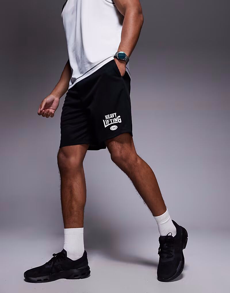 4505 Тяжелые сетчатые тренировочные шорты с графическим принтом, черные
4505 Тяжелые сетчатые тренировочные шорты с графическим принтом, черные