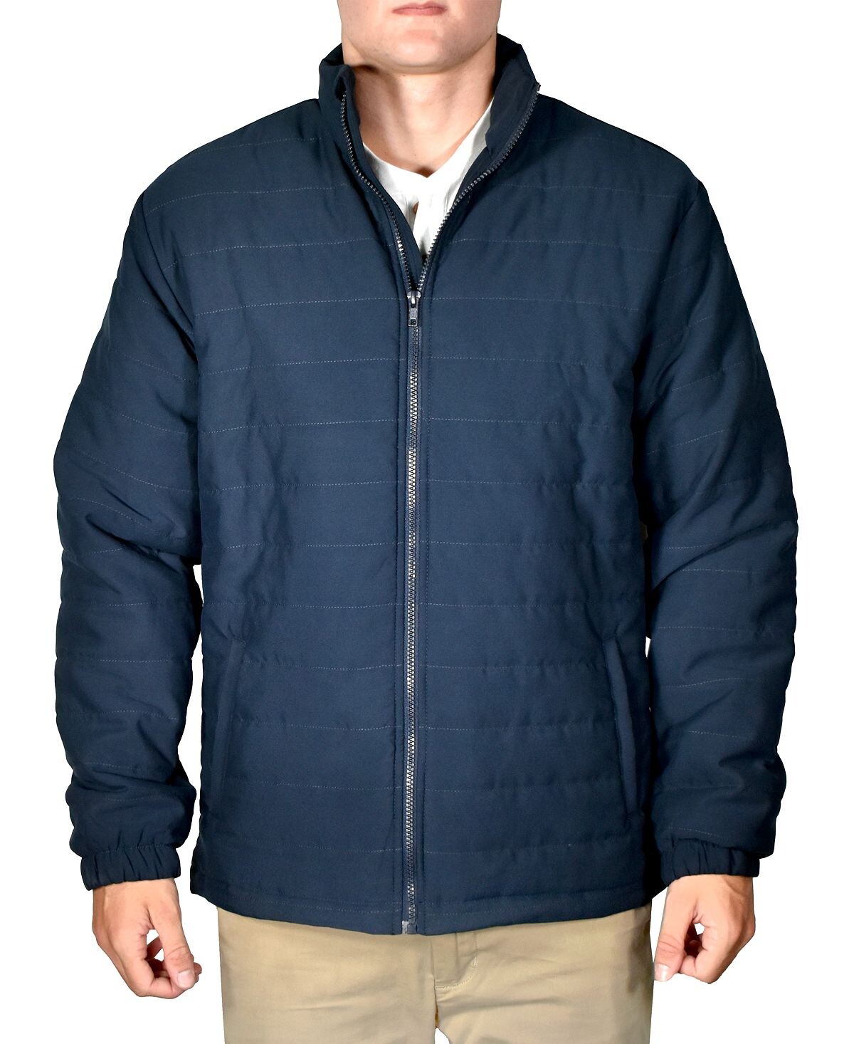 Мужская стеганая дутая куртка с молнией во всю длину и воротником-стойкой Vintage 1946, синий
Мужская стеганая дутая куртка с молнией во всю длину и воротником-стойкой Vintage 1946, синий