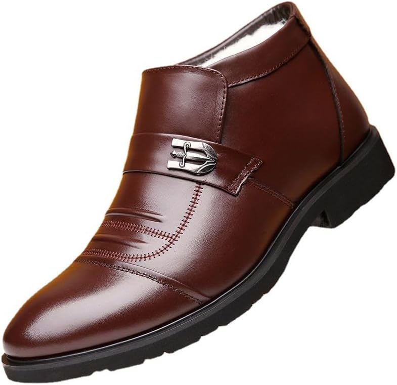 Мужские кожаные зимние ботинки с теплой меховой подкладкой, слипоны, противоскользящие, водоотталкивающие, для улицы, формальные, массивные ботильоны Hhhchpm, коричневый
Мужские кожаные зимние ботинки с теплой меховой подкладкой, слипоны, противоскользящие, водоотталкивающие, для улицы, формальные, массивные ботильоны Hhhchpm, коричневый