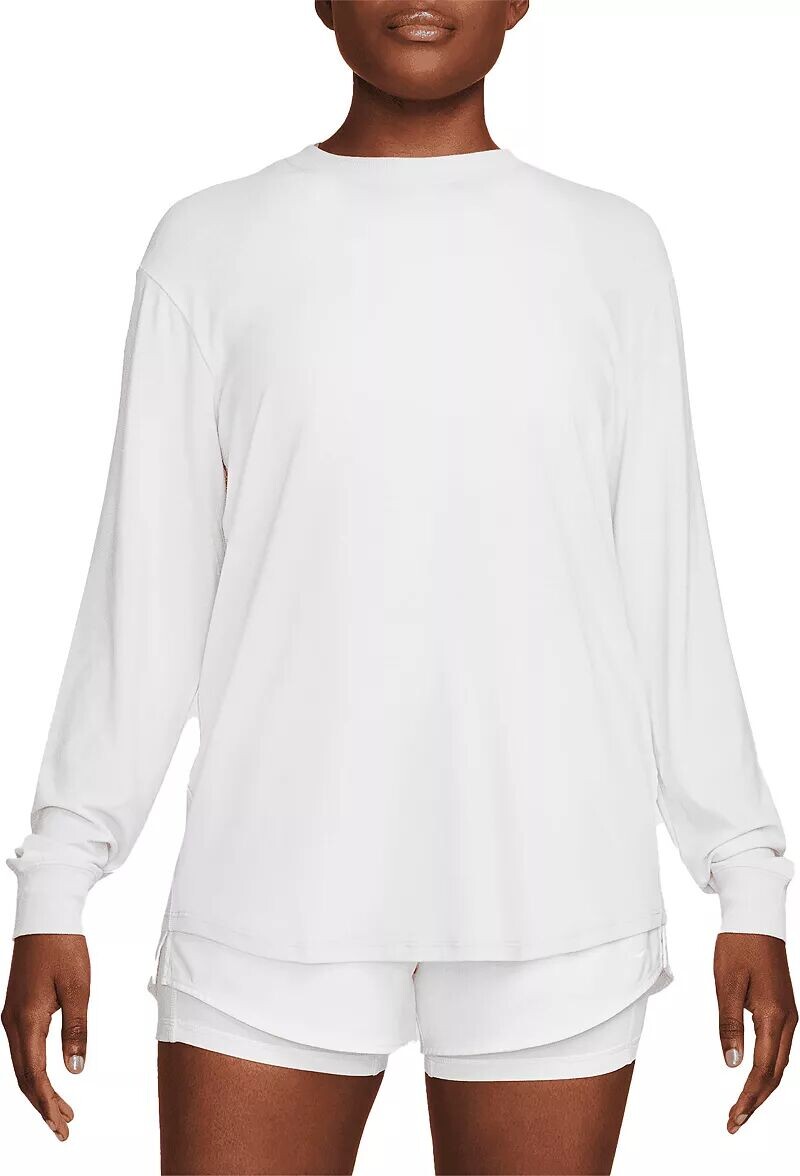 Женская футболка свободного кроя с длинными рукавами Nike One Dri-FIT, белый 
Женская футболка свободного кроя с длинными рукавами Nike One Dri-FIT, белый