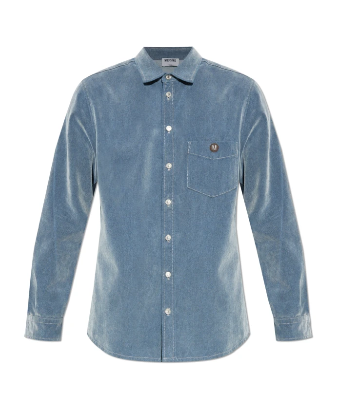 Джинсовая рубашка с логотипом Moschino, синий
Джинсовая рубашка с логотипом Moschino, синий