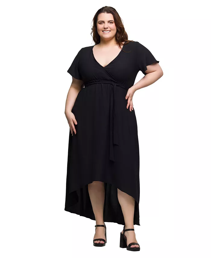 Платье больших размеров с V-образным вырезом, поясом и имитацией запаха, асимметричным лифом 24seven Comfort Apparel, черный
Платье больших размеров с V-образным вырезом, поясом и имитацией запаха, асимметричным лифом 24seven Comfort Apparel, черный