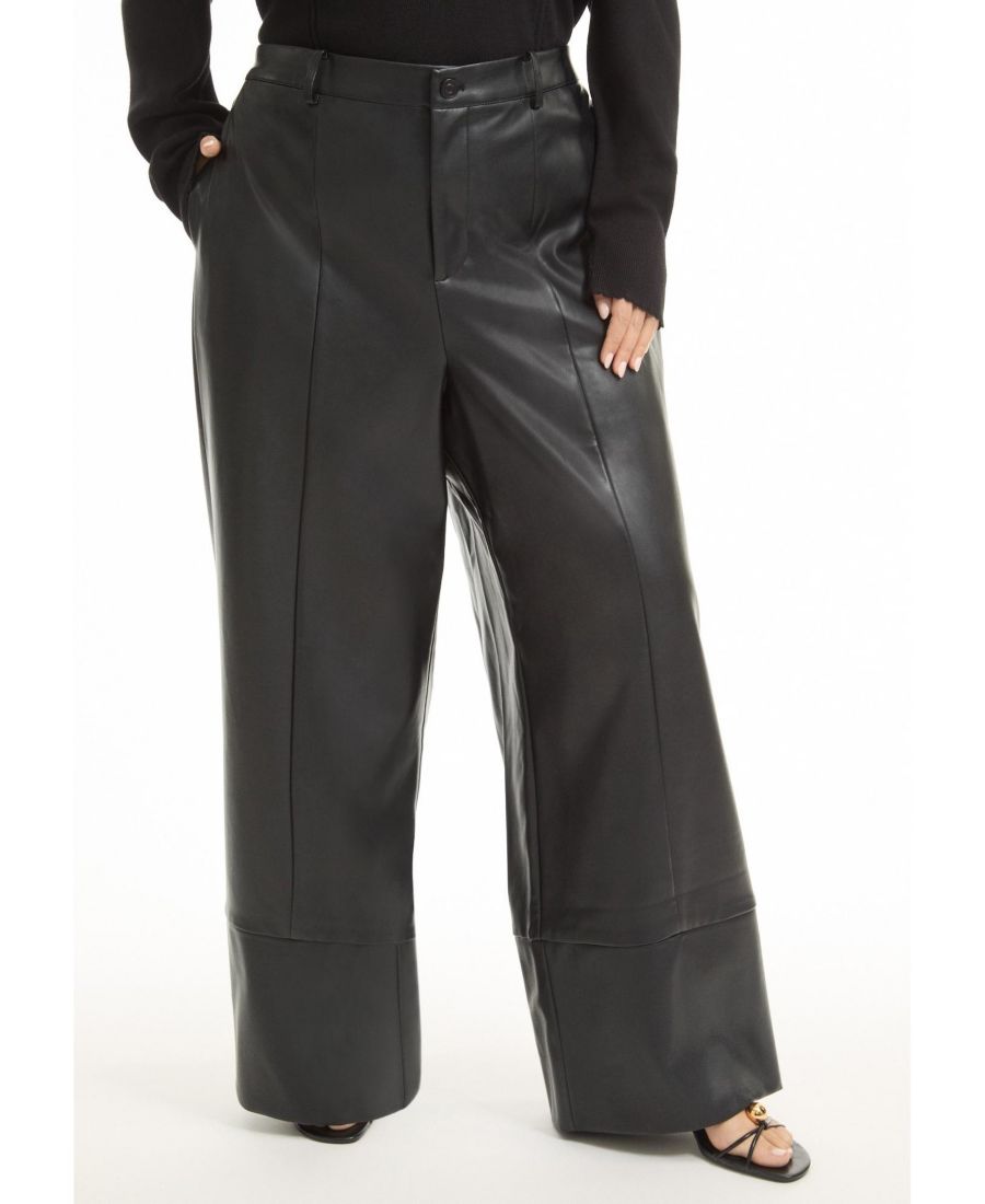 Женские брюки June + Vie из искусственной кожи с отворотами June & Vie, Black onyx
Женские брюки June + Vie из искусственной кожи с отворотами June & Vie, Black onyx