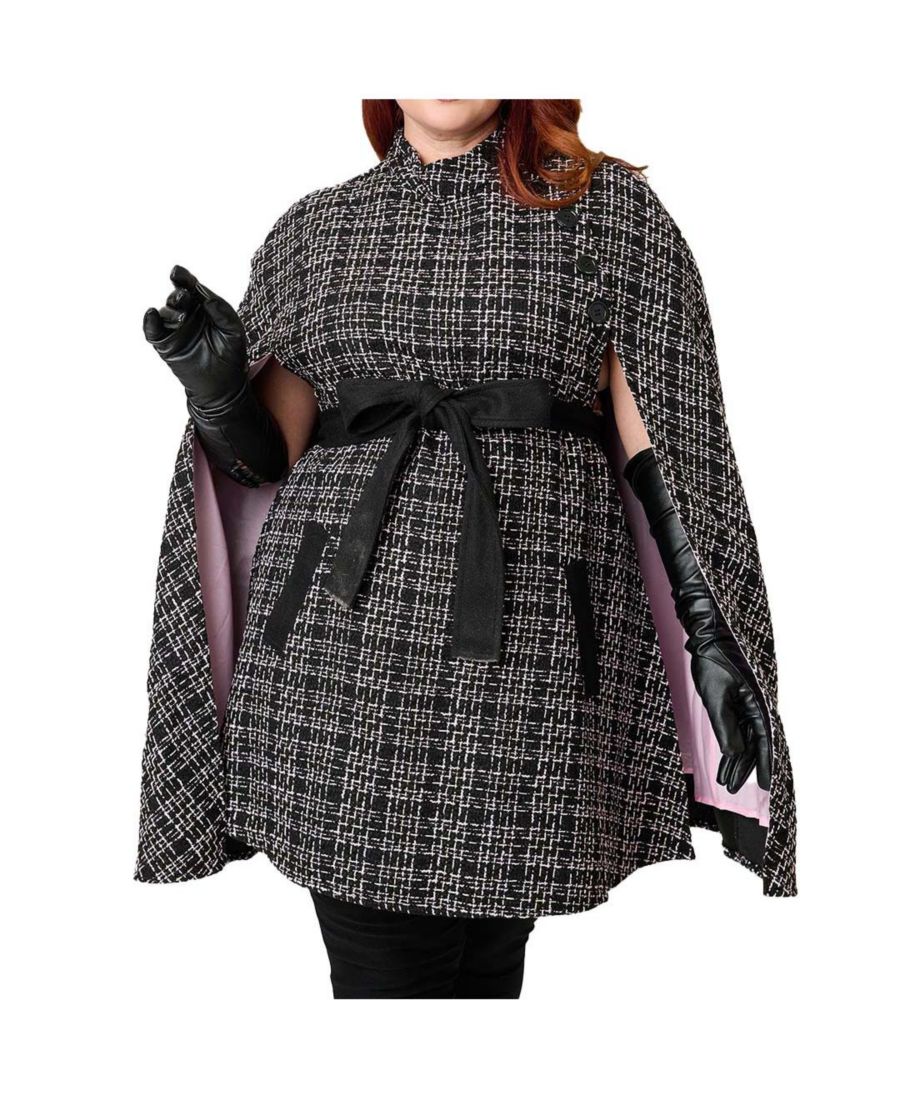 Пальто-накидка Savile Row больших размеров Smak Parlour, Black tweed
Пальто-накидка Savile Row больших размеров Smak Parlour, Black tweed