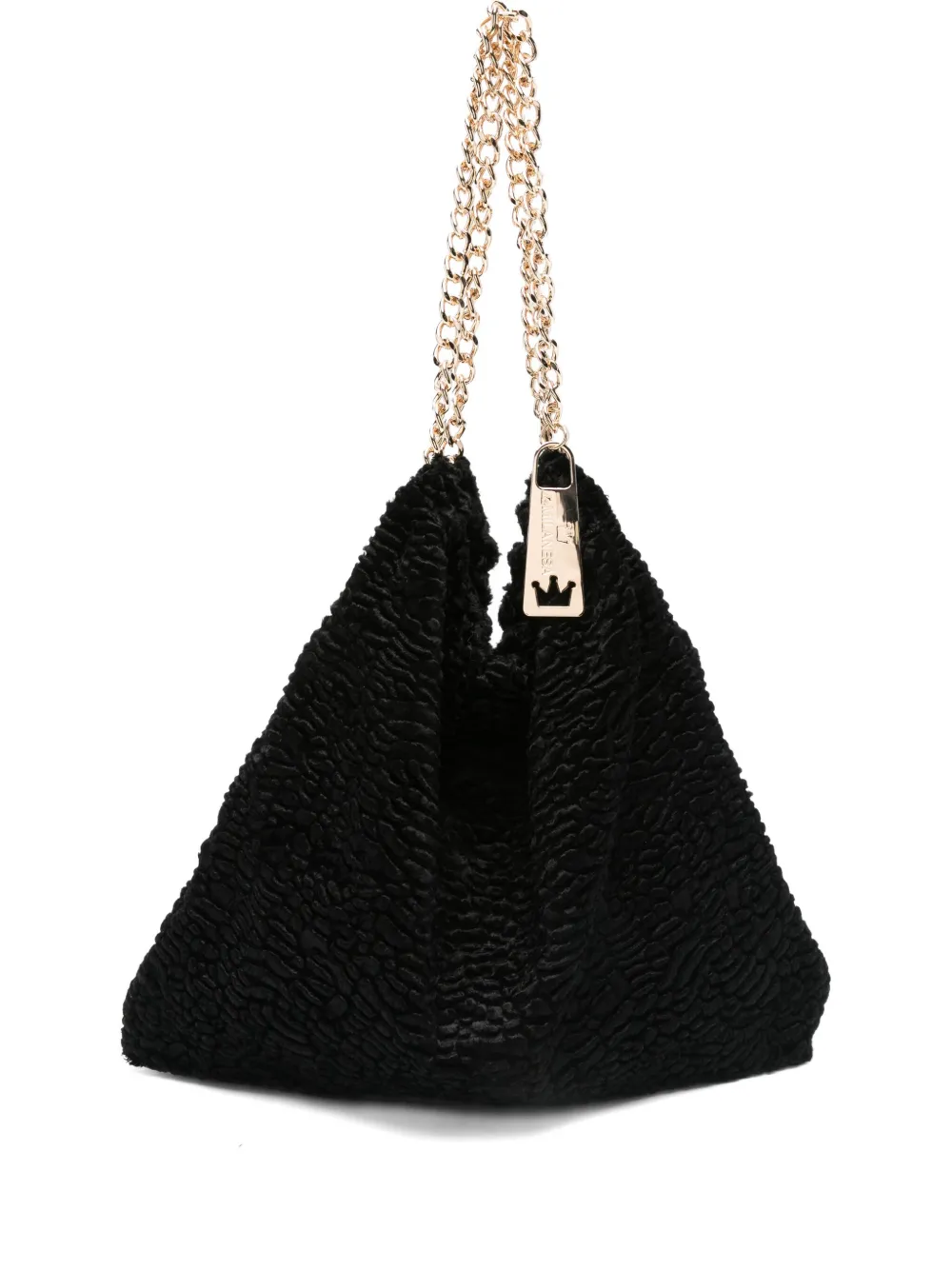 Фактурная сумка на плечо с ремнем-цепочкой la milanesa, черный 
Фактурная сумка на плечо с ремнем-цепочкой la milanesa, черный