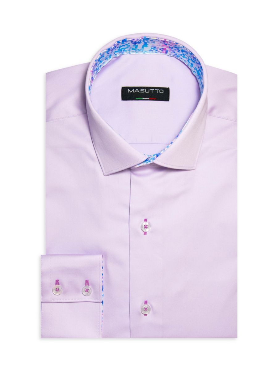 Рубашка классического кроя с однотонным узором Masutto, фиолетовый
Рубашка классического кроя с однотонным узором Masutto, фиолетовый
