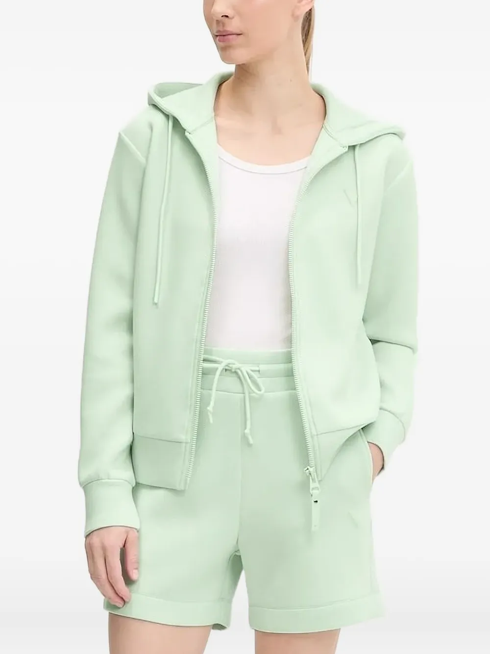 Толстовка с капюшоном на молнии спереди GUESS USA, зеленый 
Толстовка с капюшоном на молнии спереди GUESS USA, зеленый