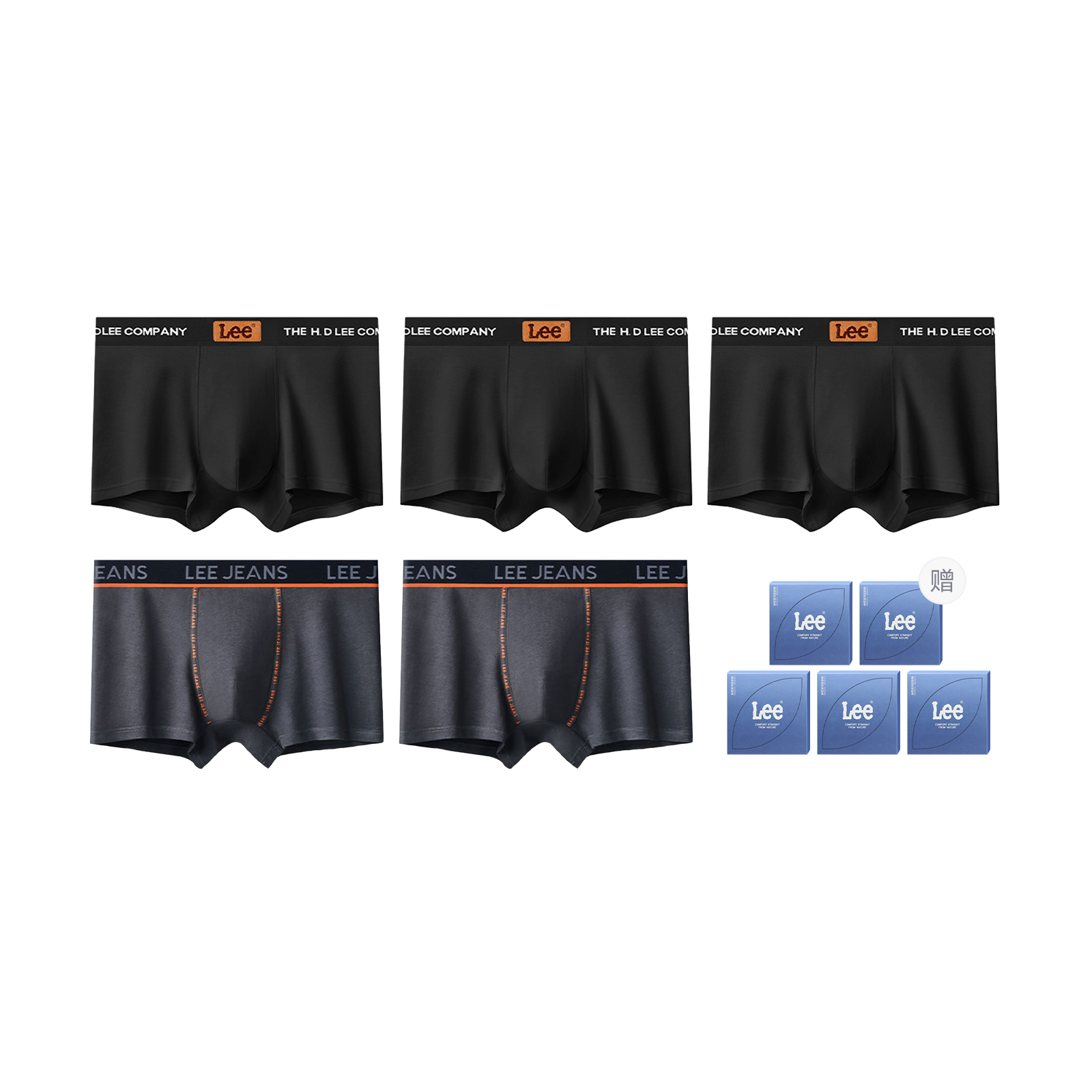 Бокс с мужскими трусами Brilliant, 5 пар Lee, темно-серый
Бокс с мужскими трусами Brilliant, 5 пар Lee, темно-серый