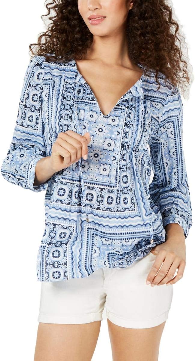 Хлопковый плиссированный топ с принтом в стиле пэчворк от Tommy Hilfiger, Blue
Хлопковый плиссированный топ с принтом в стиле пэчворк от Tommy Hilfiger, Blue