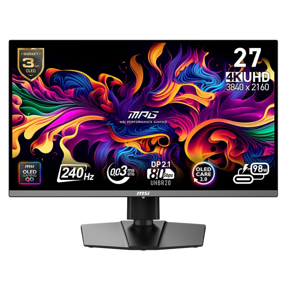 Игровой монитор MSI MPG 272URX 26.5'', 3840 x 2160, 240 Гц, QD-OLED, черный
Игровой монитор MSI MPG 272URX 26.5'', 3840 x 2160, 240 Гц, QD-OLED, черный
