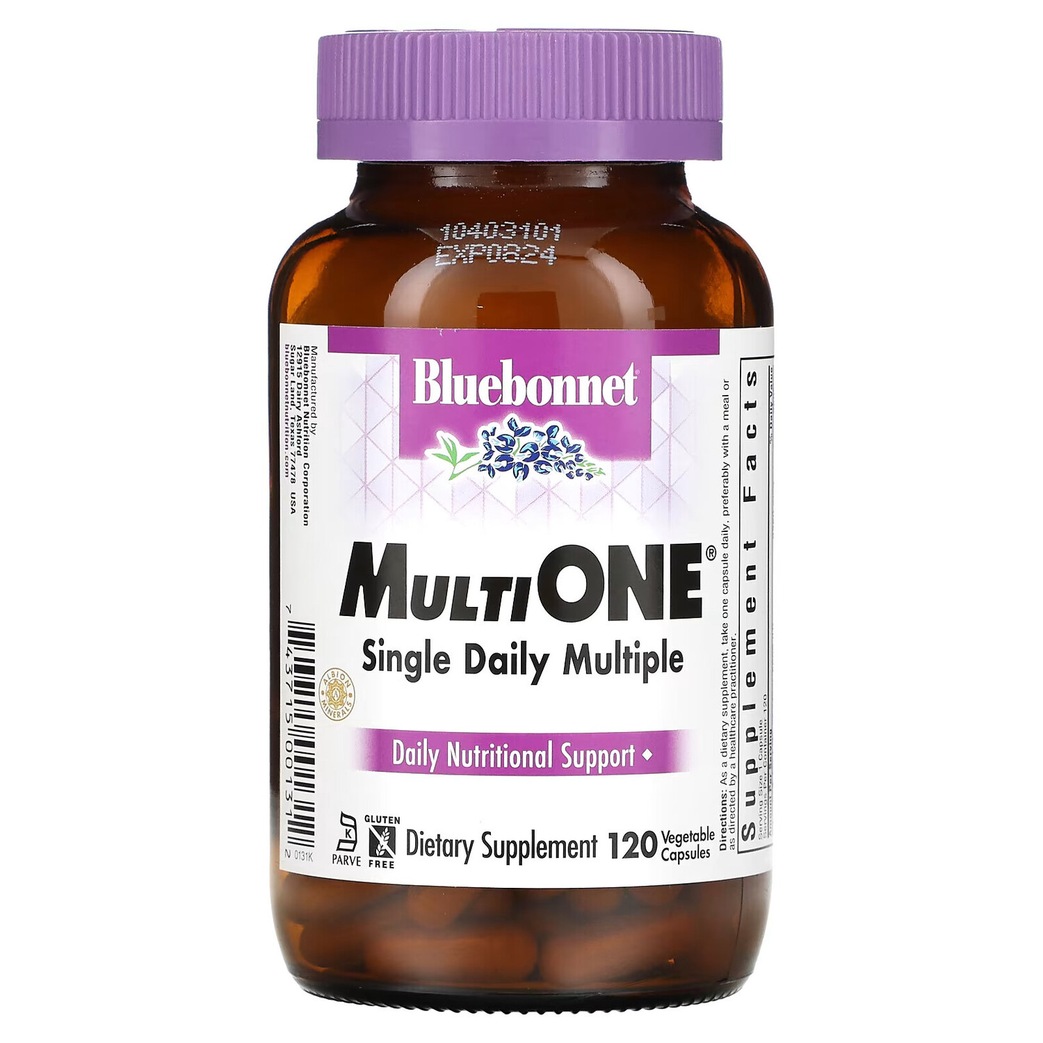 Bluebonnet Nutrition, Мультивитамины Multi One, для ежедневного употребления, 120 растительных капсул
Bluebonnet Nutrition, Мультивитамины Multi One, для ежедневного употребления, 120 растительных капсул