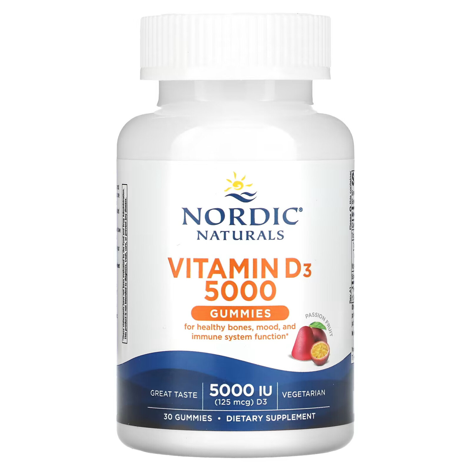 Nordic Naturals, Жевательные таблетки с витамином D3, маракуйя, 5000 МЕ (125 мкг), 30 жевательных таблеток
Nordic Naturals, Жевательные таблетки с витамином D3, маракуйя, 5000 МЕ (125 мкг), 30 жевательных таблеток