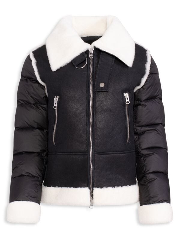 Куртка-авиатор WOLFIE FURS из овечьей шерсти и пуха, черный 
Куртка-авиатор WOLFIE FURS из овечьей шерсти и пуха, черный