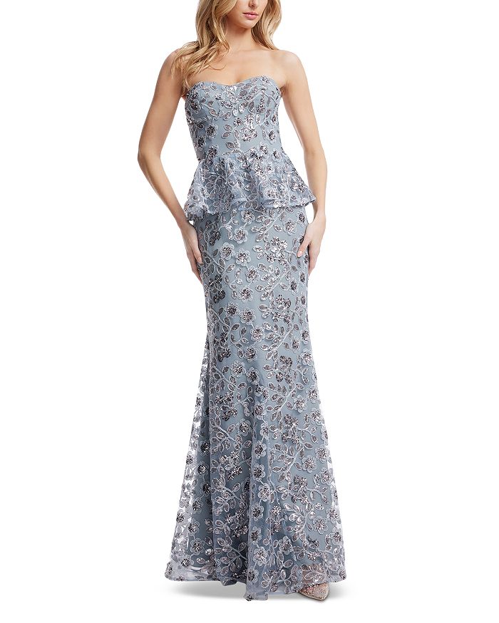 Платье Scarlett с отделкой в виде пеплума Dress the Population, синий
Платье Scarlett с отделкой в виде пеплума Dress the Population, синий